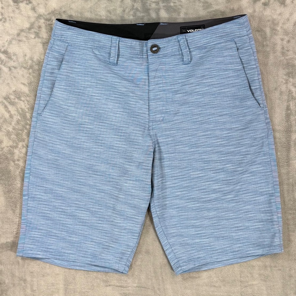 Volcom Surf & Turf Hybrid Shorts Men's Size 34 Light Blue 4-Way Stretch Chino